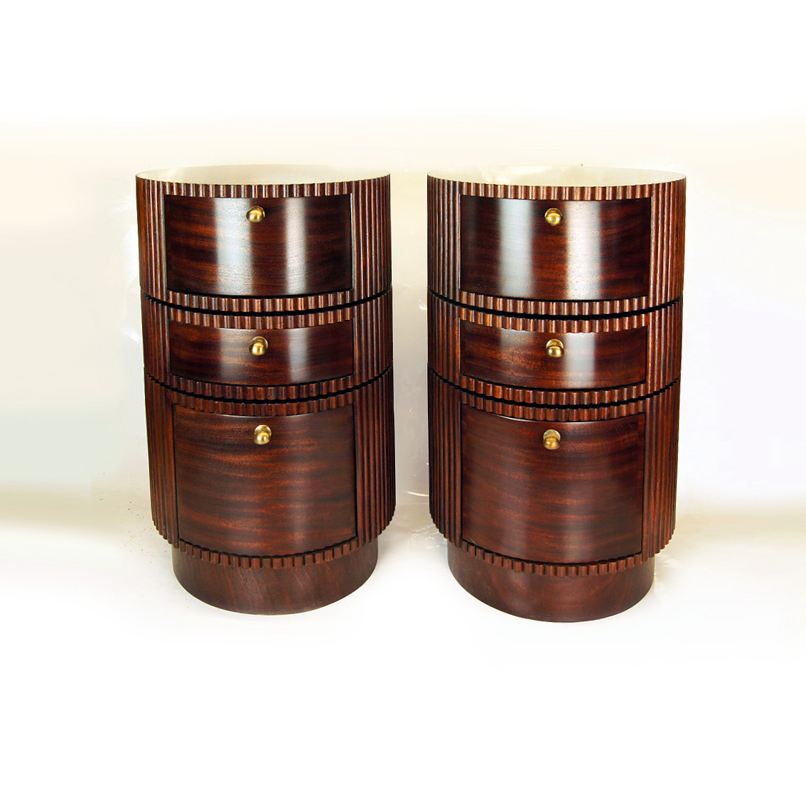 Reeded bedside tables